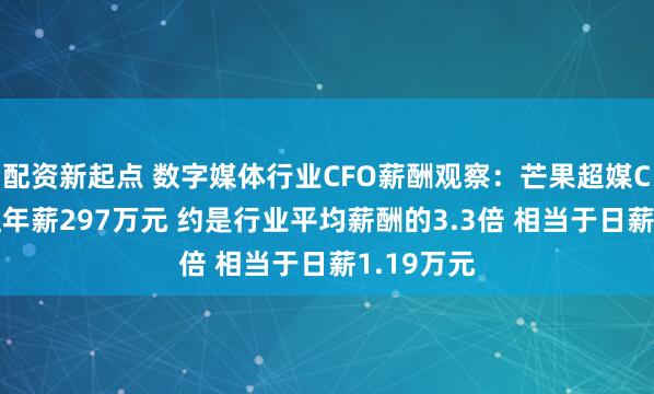 配资新起点 数字媒体行业CFO薪酬观察：芒果超媒CFO张志红年薪297万元 约是行业平均薪酬的3.3倍 相当于日薪1.19万元